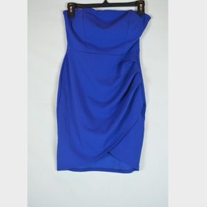 Royal Blue Bodycon Strapless Dress
